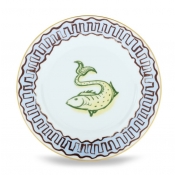 Ginori Il Viaggio Di Nettuno Dessert Plate - Light Blue + Yellow - 8.6"